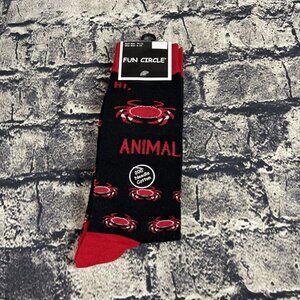 Fun Circle Men's Crabs "Animal" Sox size 10-13 Crew Socks 1 Pair Shoe sz 6-12